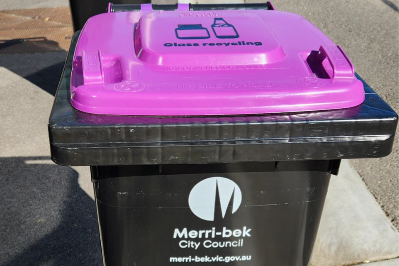 Purple glass recycling bins now making their way through Merri-bek