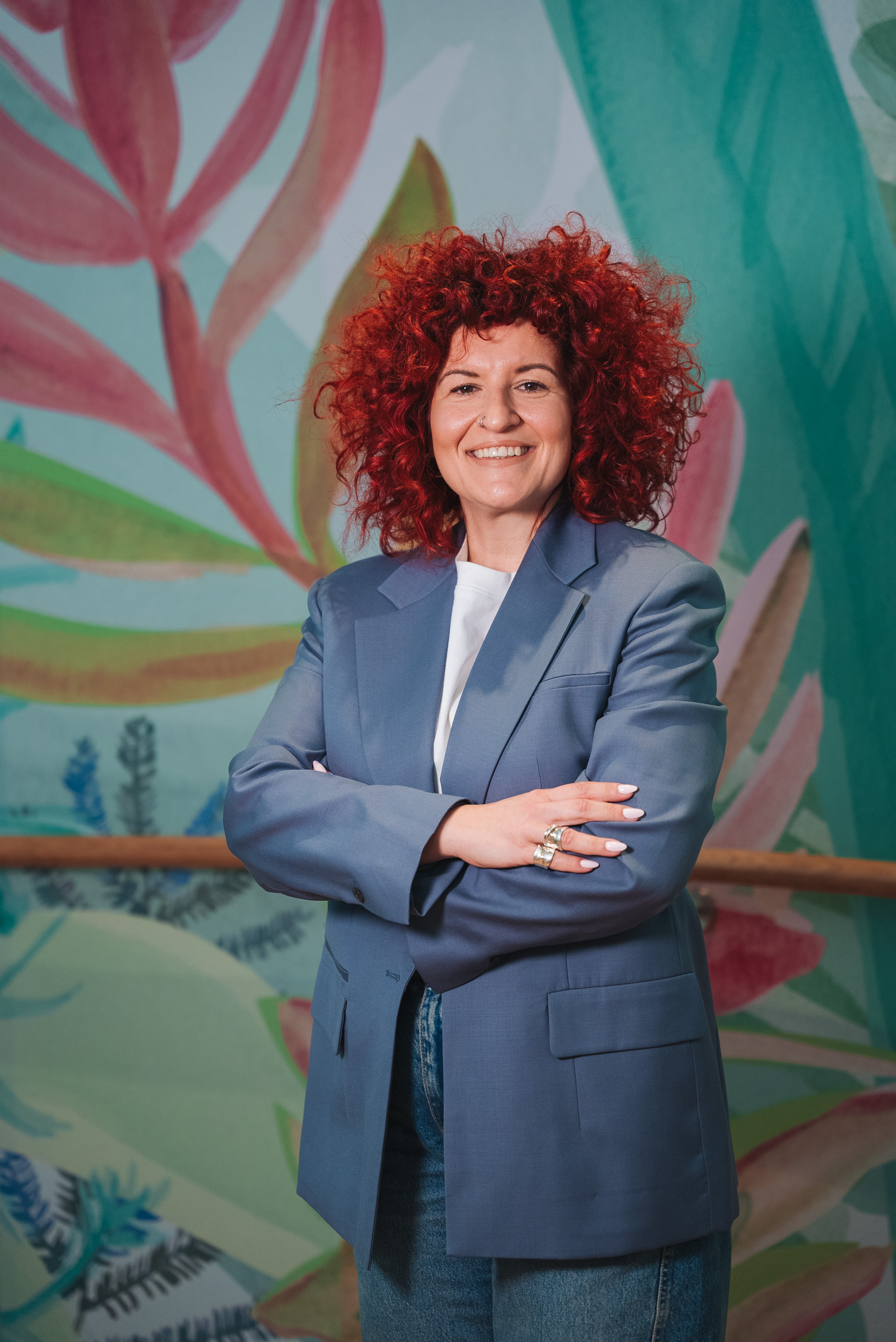 A person with a red bright hair