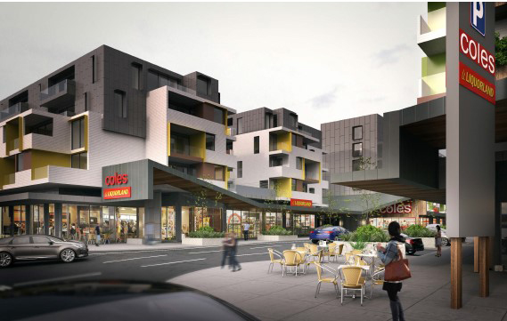 Artist Impression of ‘Main Street’ within core of East Brunswick Village  (Source: Jam Architects 29 September 2016)