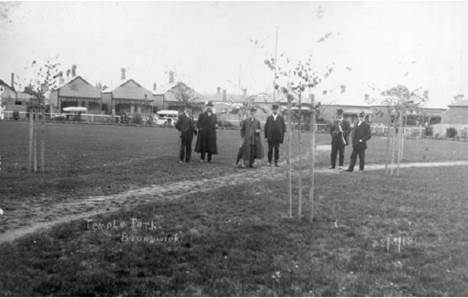 Canopy transformation: The avenue of Elm trees in Temple Park were planted following the WWI armistice in 1918 and were laid out as a &lsquo;V&rsquo; in reference to &lsquo;victory&rsquo;, &lsquo;honour&rsquo;, &lsquo;remembrance&rsquo; and &lsquo;memorial&rsquo;.