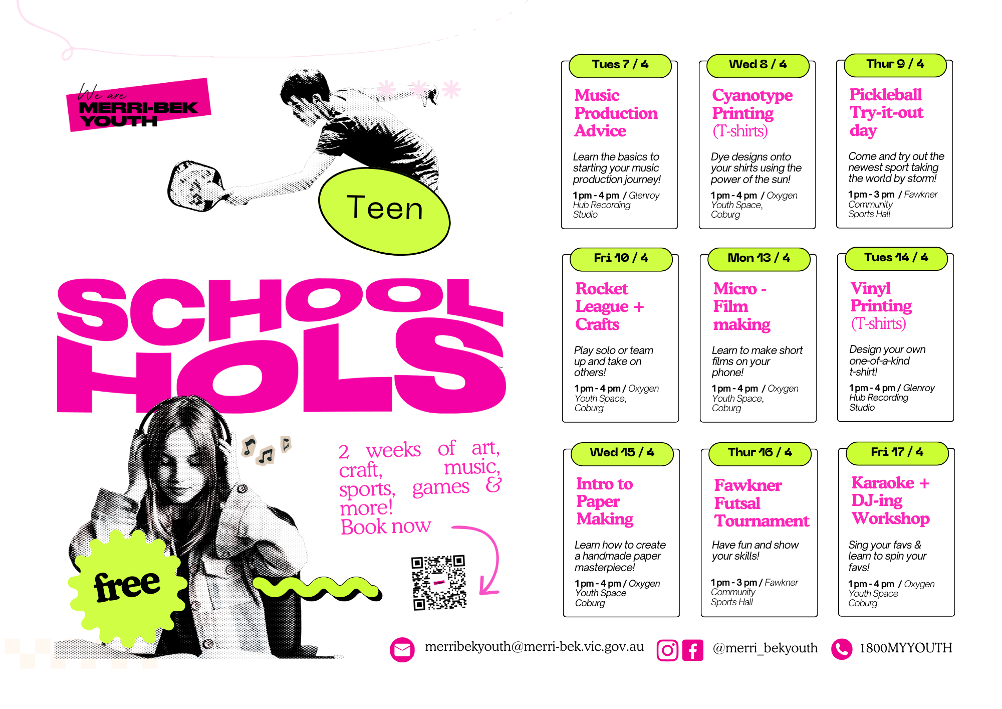 A list of school holiday programs