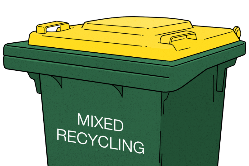 Mixed recycling bin
